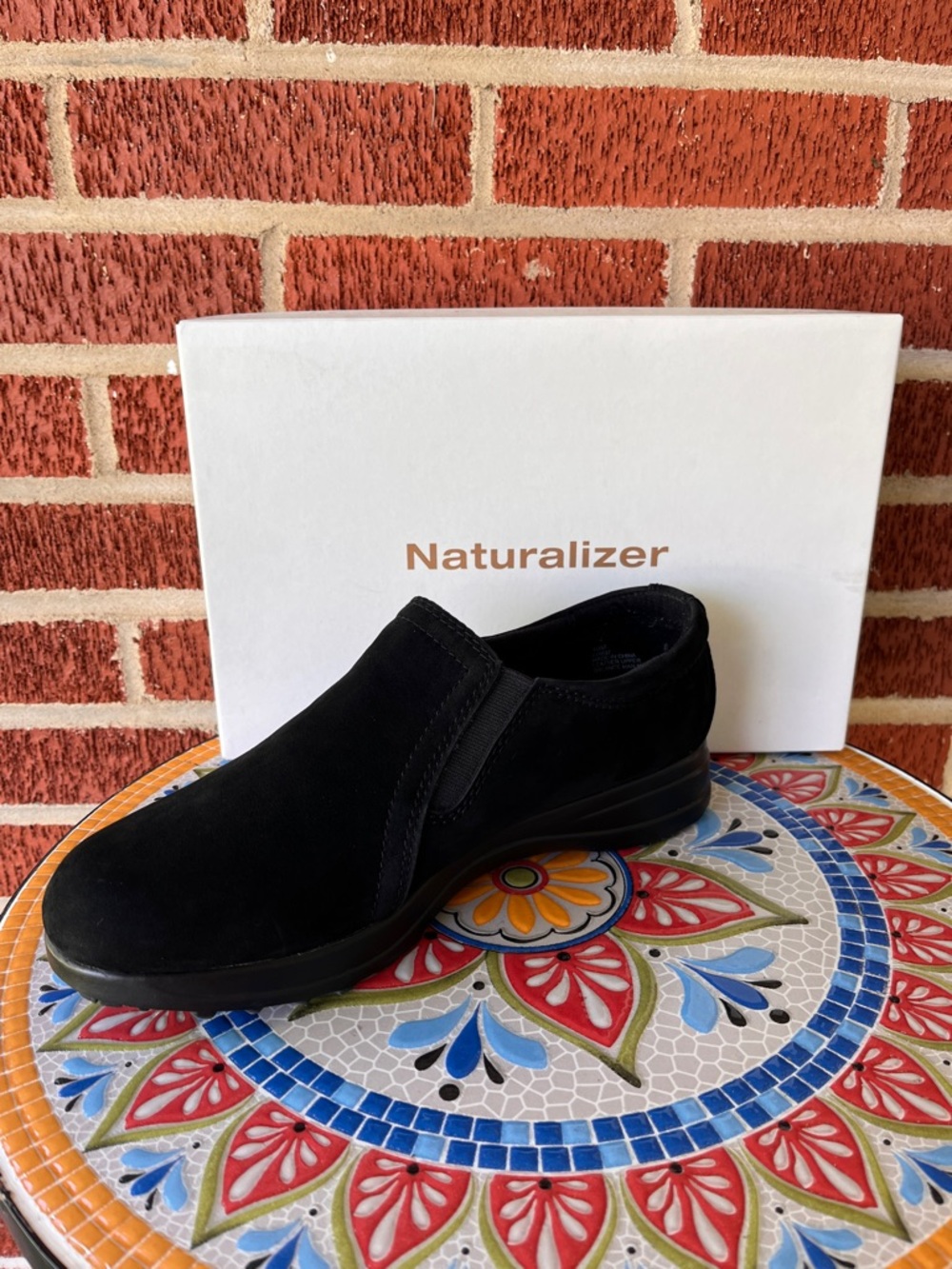 Naturalizer Zip Womens 10 Black Suede Leather Zipper Comfort Loafers Shoes